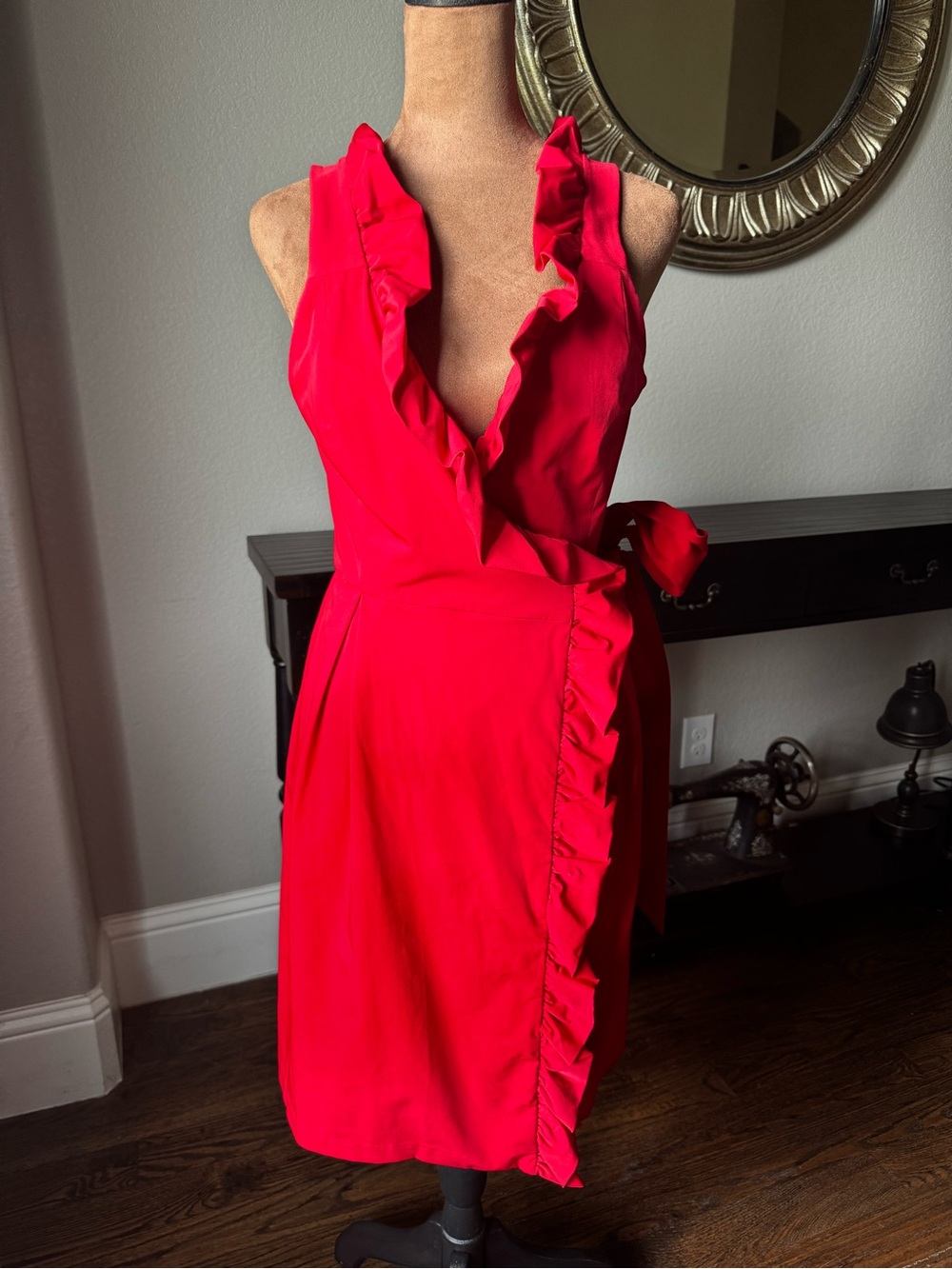 Diane Von Furstenberg Andra Red Signature Wrap Dress Size 2